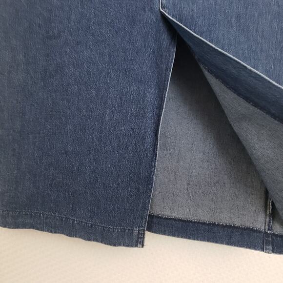 Vtg Lee Long Denim‎ Jean Maxi Skirt Size 10 Med Back Slit Y2k 100% Cotton - Picture 8 of 12